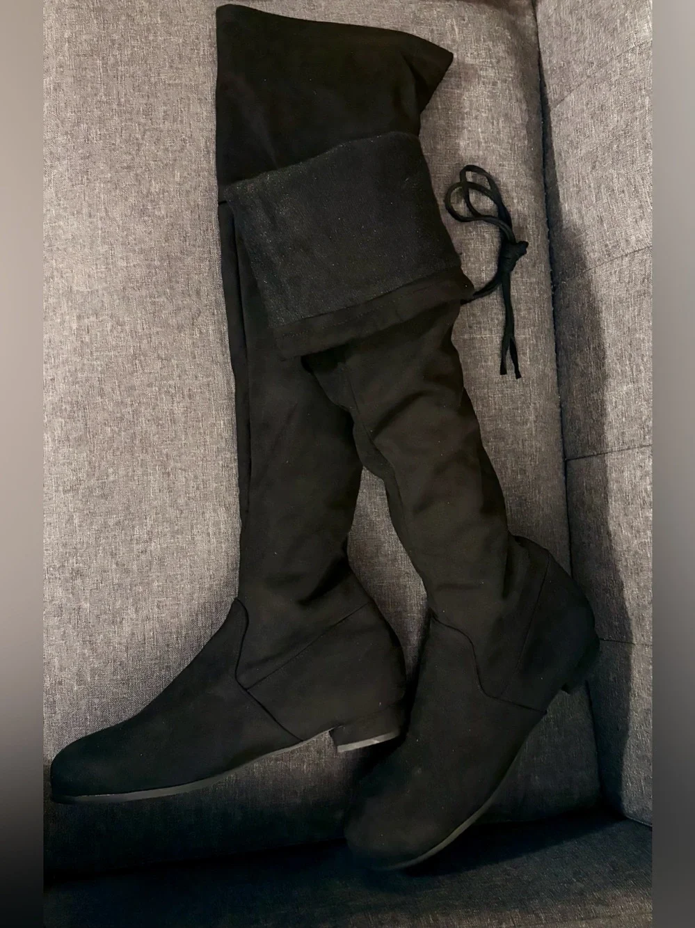 Dream Pairs Over-the-Knee Black Suede Boots - Women's Tall Fashion Boot